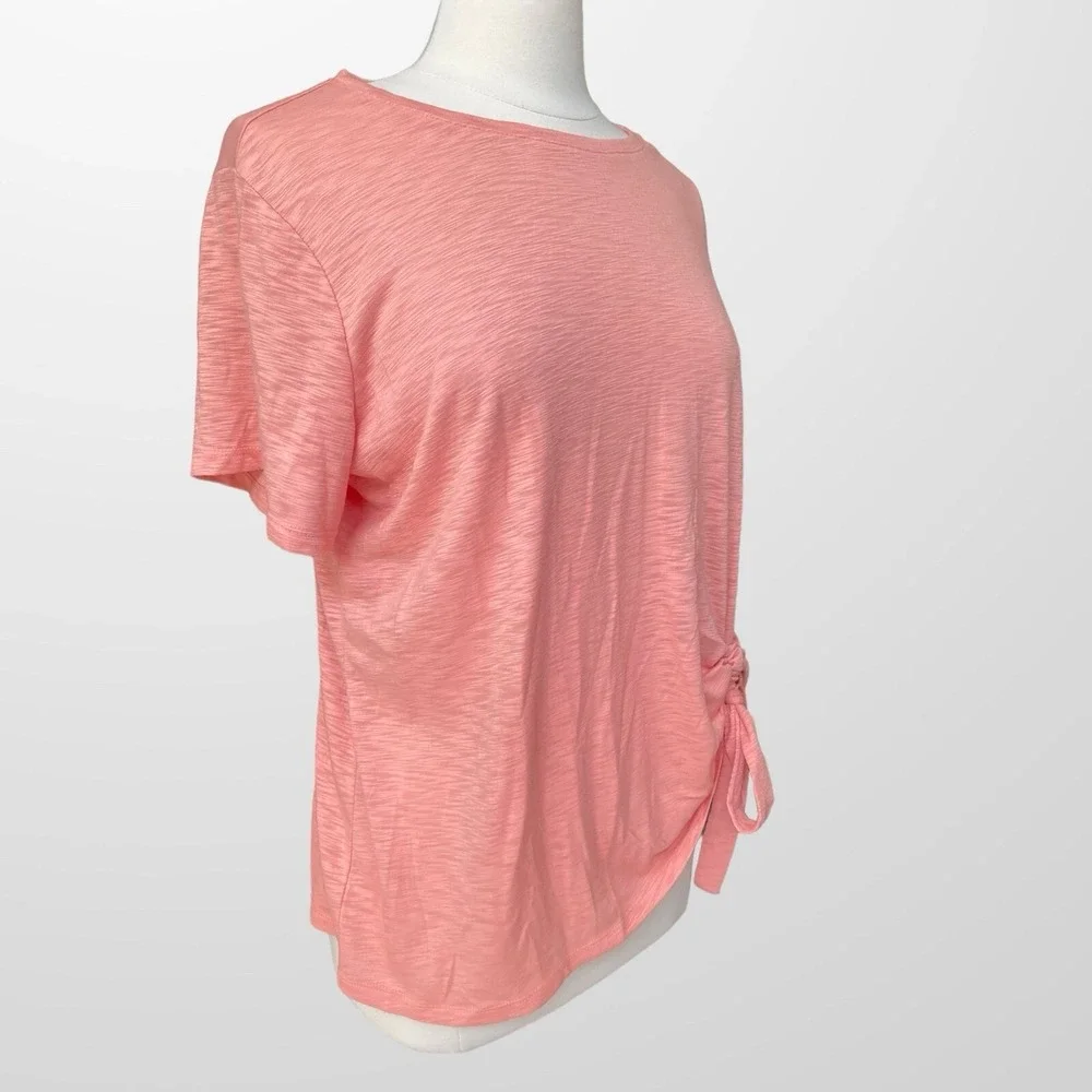 INC International Concepts 1X‎ Top Shirt Short Sleeve Stretch Casual Peach